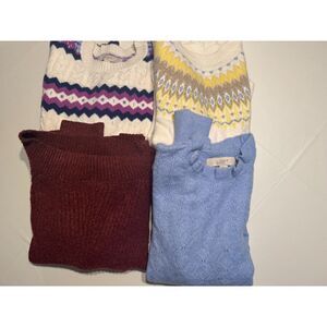 LOFT Sweater Bundle Lot of 4 Cozy Winter Knit PulloverSweaters